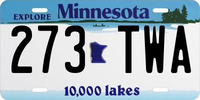 MN license plate 273TWA