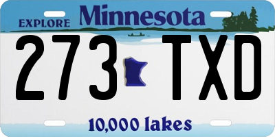 MN license plate 273TXD
