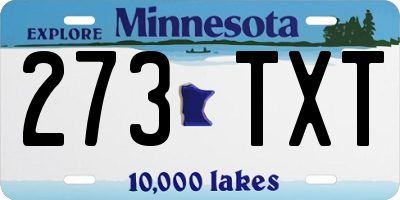 MN license plate 273TXT