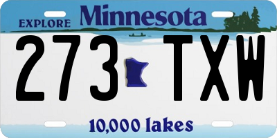 MN license plate 273TXW