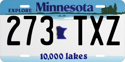 MN license plate 273TXZ