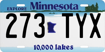 MN license plate 273TYX