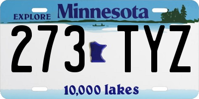 MN license plate 273TYZ