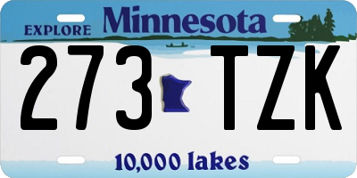 MN license plate 273TZK