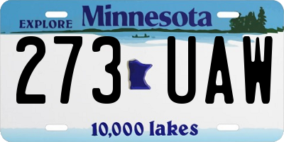 MN license plate 273UAW