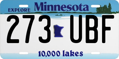 MN license plate 273UBF