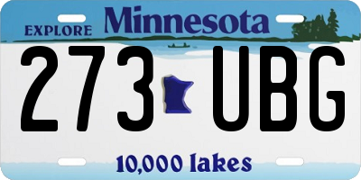 MN license plate 273UBG