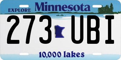 MN license plate 273UBI