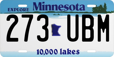 MN license plate 273UBM