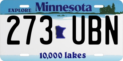 MN license plate 273UBN