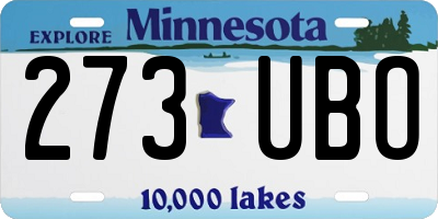 MN license plate 273UBO