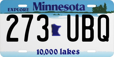 MN license plate 273UBQ