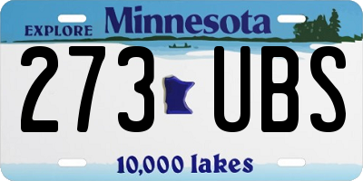 MN license plate 273UBS