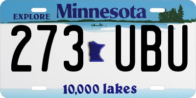 MN license plate 273UBU