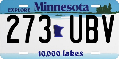 MN license plate 273UBV