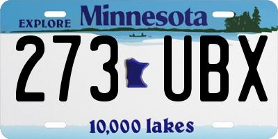 MN license plate 273UBX