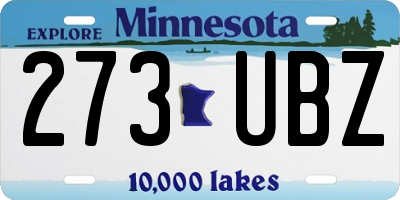 MN license plate 273UBZ