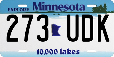 MN license plate 273UDK