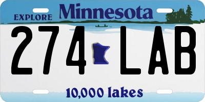 MN license plate 274LAB
