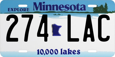 MN license plate 274LAC