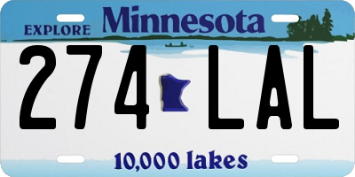 MN license plate 274LAL