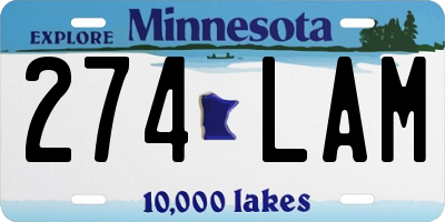 MN license plate 274LAM