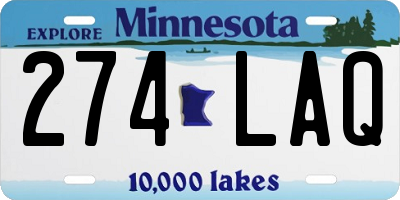 MN license plate 274LAQ