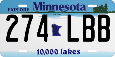 MN license plate 274LBB
