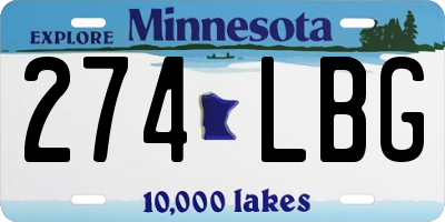 MN license plate 274LBG