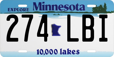 MN license plate 274LBI