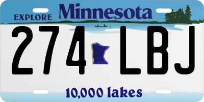 MN license plate 274LBJ