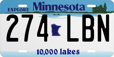 MN license plate 274LBN