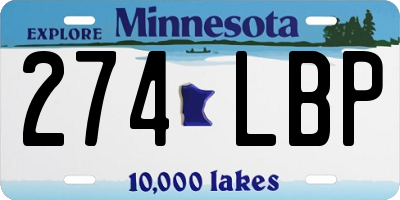 MN license plate 274LBP