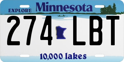 MN license plate 274LBT