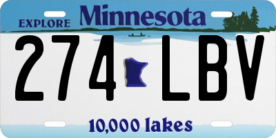 MN license plate 274LBV