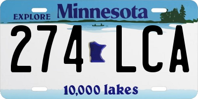 MN license plate 274LCA