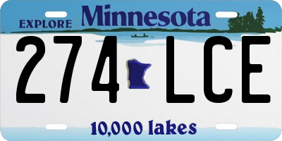 MN license plate 274LCE