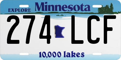 MN license plate 274LCF
