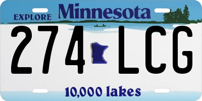 MN license plate 274LCG
