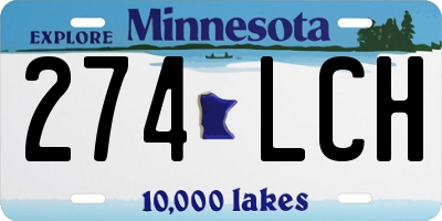 MN license plate 274LCH