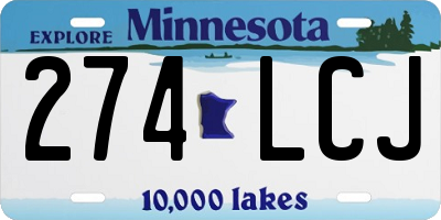MN license plate 274LCJ