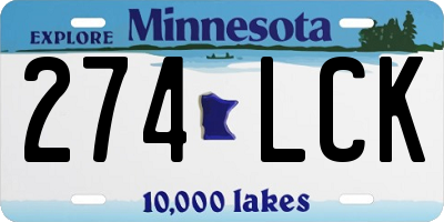 MN license plate 274LCK