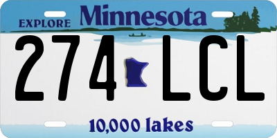 MN license plate 274LCL