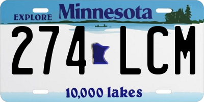 MN license plate 274LCM