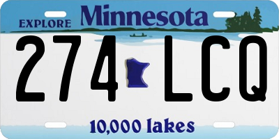 MN license plate 274LCQ