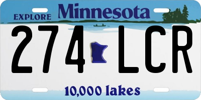 MN license plate 274LCR