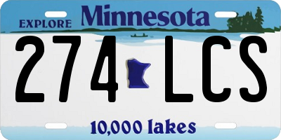 MN license plate 274LCS