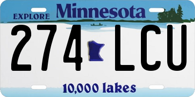 MN license plate 274LCU