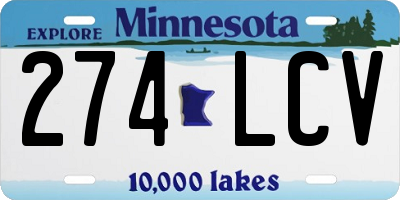 MN license plate 274LCV