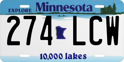 MN license plate 274LCW
